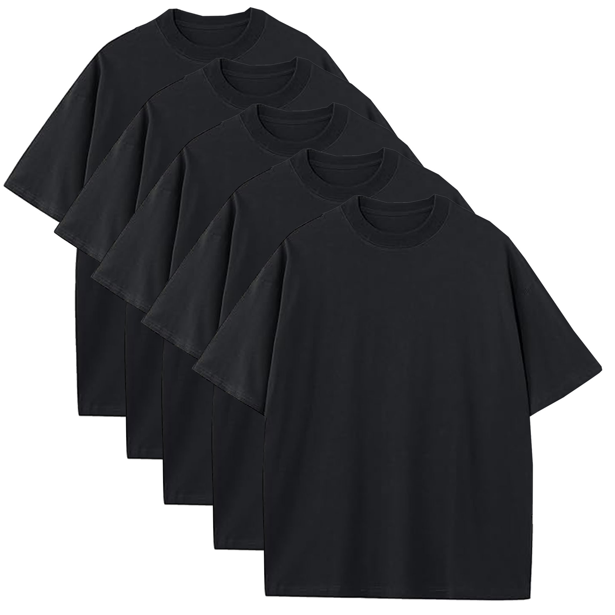 Mens Oversized Drop Shoulder Cotton Tee (1, 3, or 5Pk) - Gallery 40