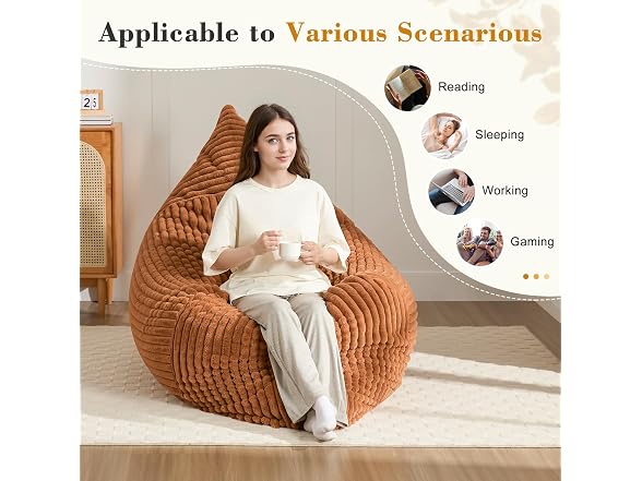 3-in-1 Giant Bean Bag Chair for Adults