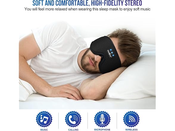 MUSICOZY 3D Sleep Headphones Bluetooth