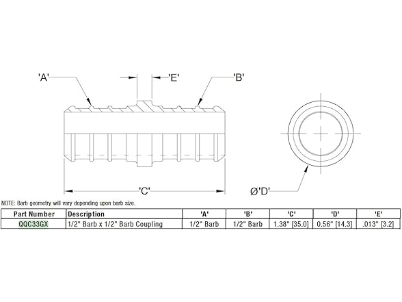 ZURN 1/2" Pex Brass Coupling