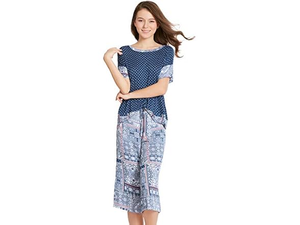 INK+IVY Navy 2PC Bedouin PJ Set (S)