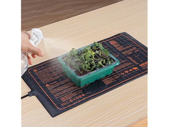 VEVOR 10"x 20.75" Seedling Heat Mat w/ Digital Thermostat Combo Set