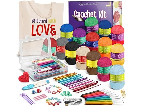 Hearth & Harbor Crochet Kit with Crochet Hooks Yarn Set