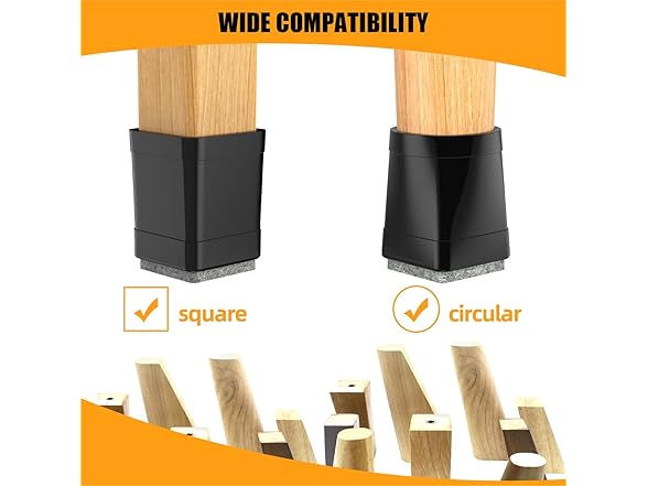 JLKDQ 16 Pcs Square Chair Leg Floor Protector