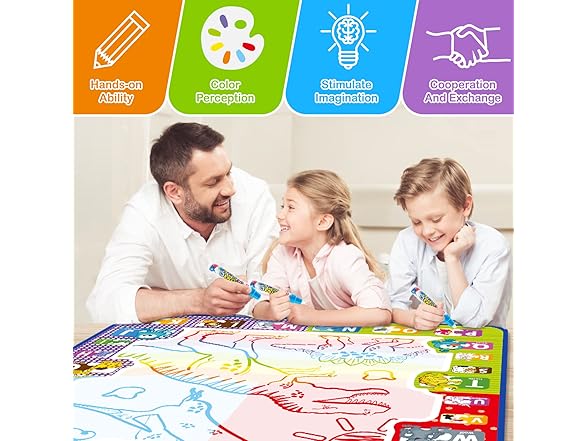 Jasonwell Aqua Water Doodle Mat 31"x31" Alphabet