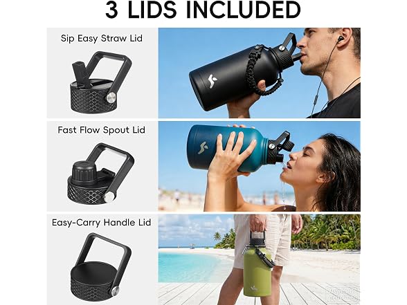 Konokyo 50 oz Insulated Stainless Steel Water Bottle Green