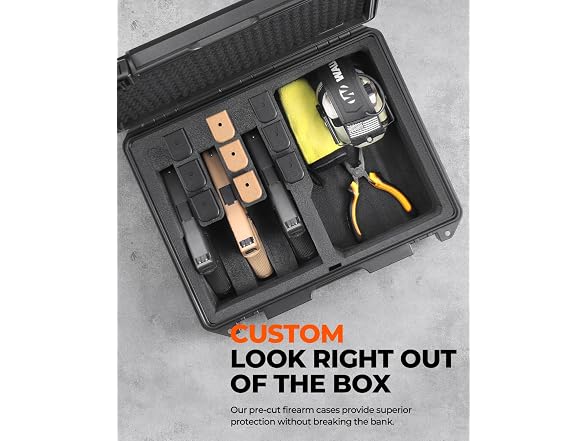 Waterproof Pistol Case W/ Premium Foam 5 Guns 3+2 Layout