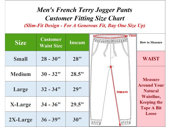 4 Pack Mens French Terry Joggers (S-XXL)