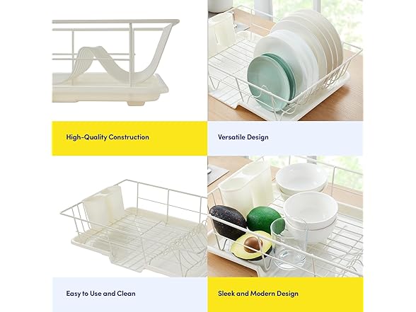 Steel 3-Piece Large Dish Drainer