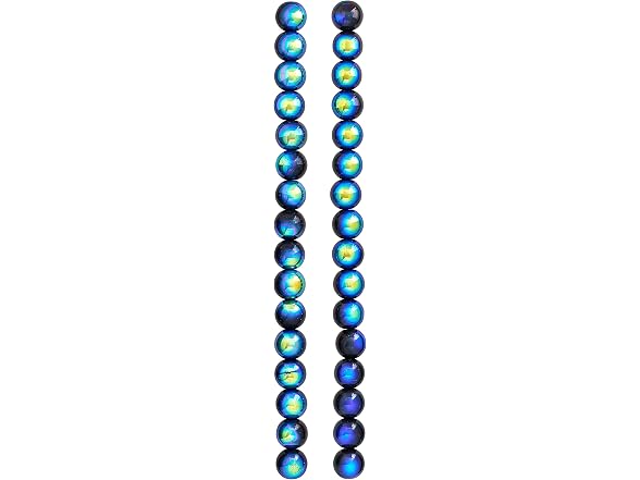Bead Landing Black Aurora Borealis Round Glass Beads