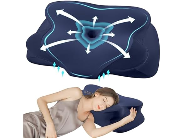 DONAMA Cervical Pillow for Sleeping, Blue