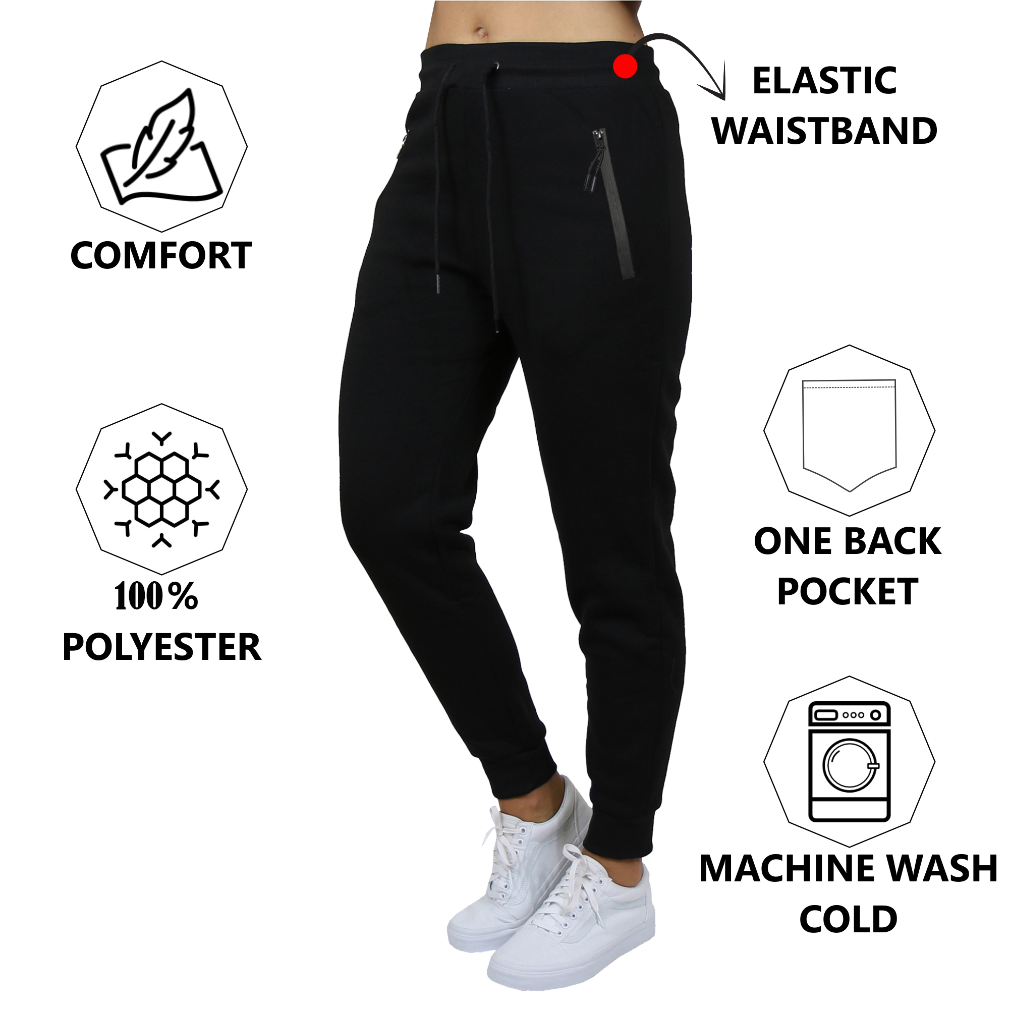 3Pk Womens Fleece Jogger Pants - Gallery 16