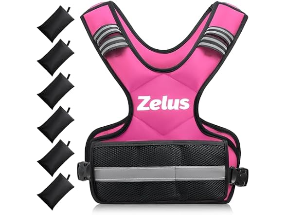 ZELUS Pink Adjustable Weighted Vest 4-10lbs