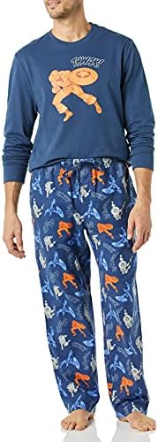 Amazon Essentials Disney | Marvel | Star Wars Men's Flannel Pajama Sleep Sets, Marvel Captain America, X-Large