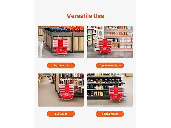 Shopping Baskets, 12-Pack, Red, Sturdy
