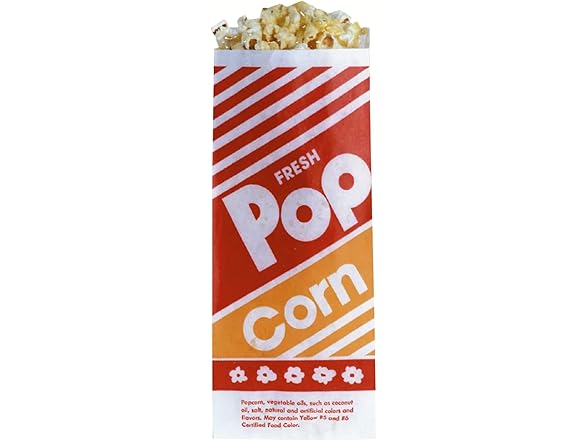 1 Oz Popcorn Bags. Pack of 125 Count