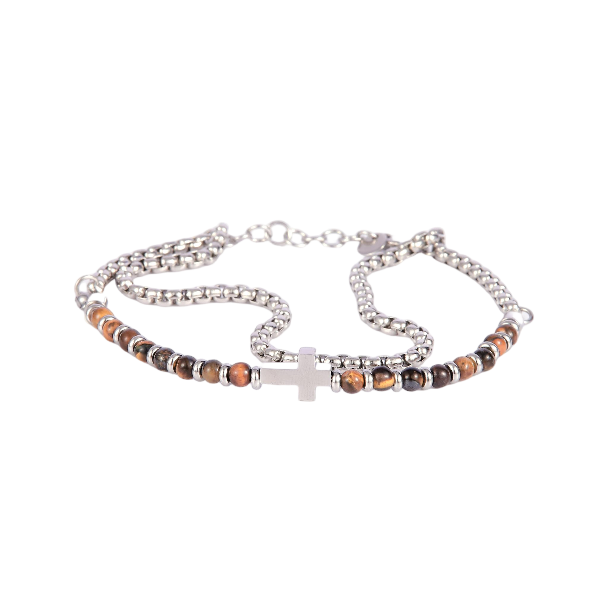 Mens Popcorn Chain & Bracelet w-Cross - Gallery 9