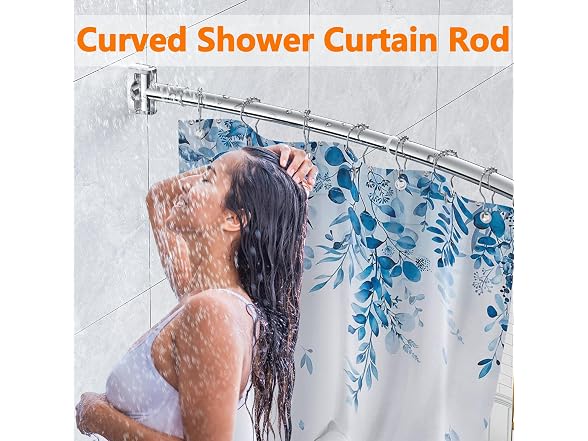 Curved Shower Curtain Rod, Adjustable 45-72 Inches