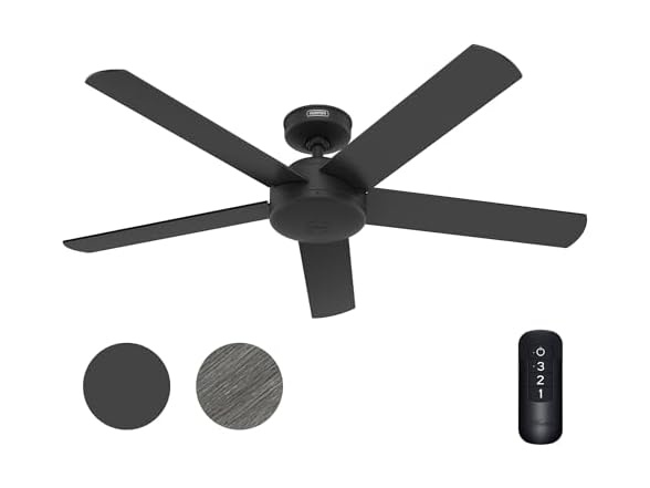Hunter 52 Inch Black Outdoor / Indoor Ceiling Fan