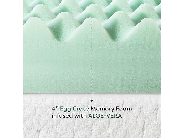 Best Price Mattress 4" Egg Crate Mattress Topper, Twin