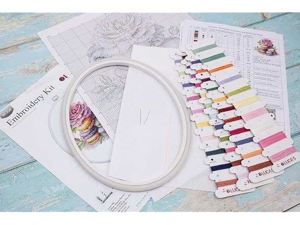 Luca-S Cross Stitch Kit with Hoop Macarons - Gallery 3