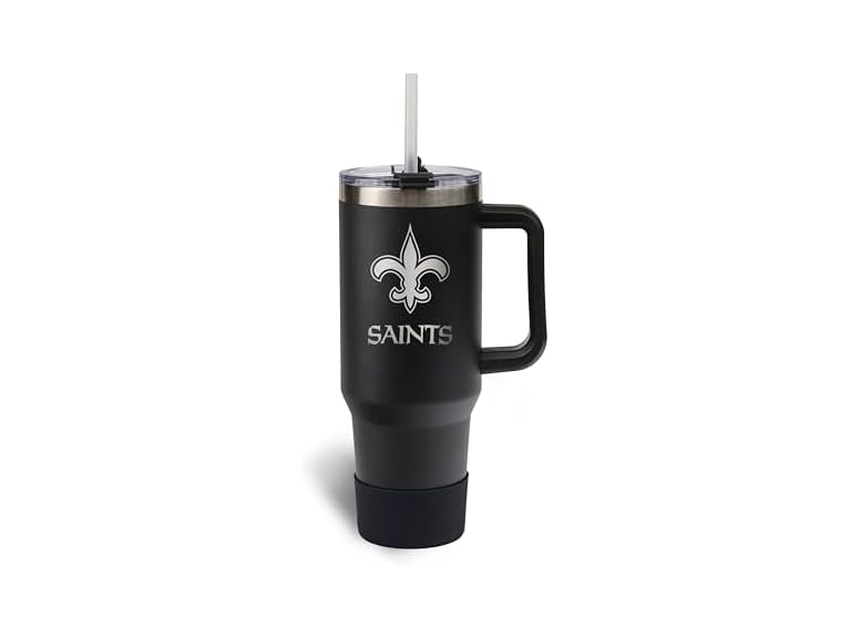 The Memory Company NFL 40oz Game Day Tumbler - Premium Stainless Steel Double-Wall Vacuum Insulated Travel Cup with Removable Silicone Base , Laser Engraved Team Logo, Hot & Cold Drinks