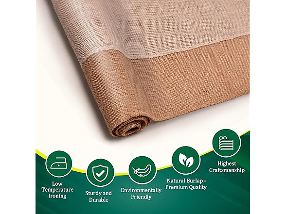 FIBEUSION Burlap Table Runners (Pack of 6)