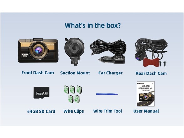 TTLITTLINY Dash Cam Front and Rear 2.5K+1080P FHD WiFi Dual Dash Camera