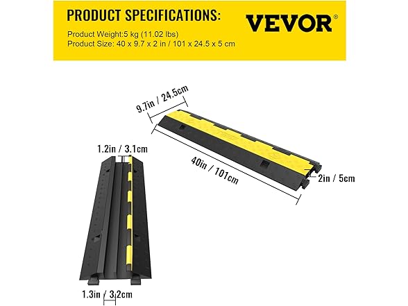 VEVOR 3 Pcs 2-Cable Electrical Wire Cover
