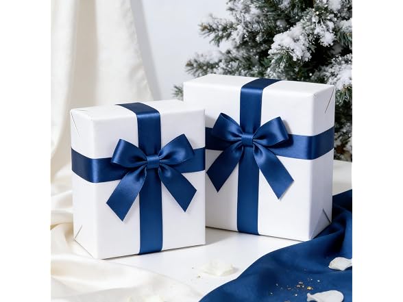 SUTOUG Blue Satin Ribbon 1-1/2 Inch x 2 Rolls