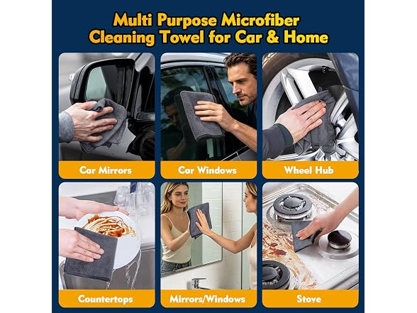 HOMEXCEL APP-Auto-149 20 Pcs Microfiber Cloths Grey