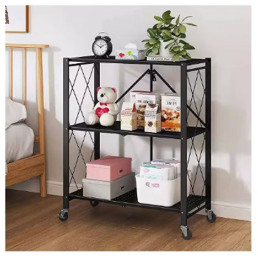 J&V Textiles Foldable 3-Tier Matte Metal Cart - Gallery 16