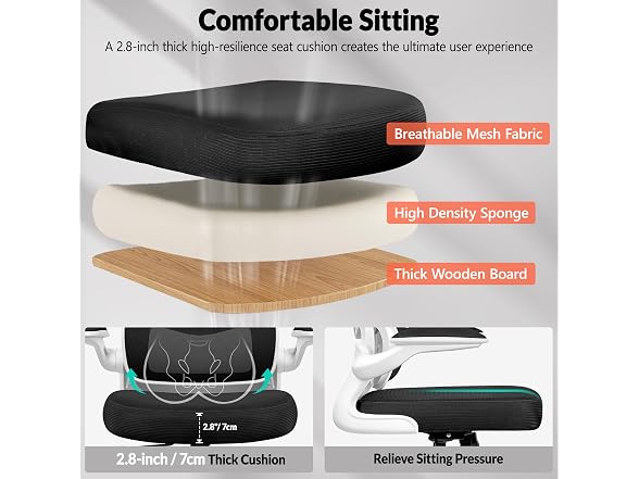 Bestfair W0893 2202 Office Chair White (Open Box) - Gallery 5
