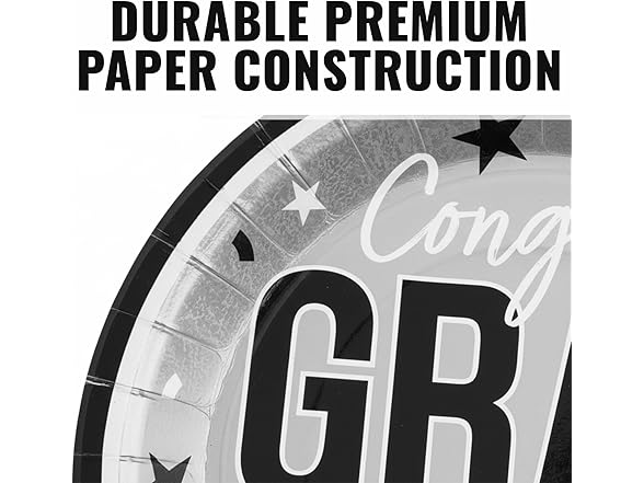 Fun Express Grad Plates 25pk Silver