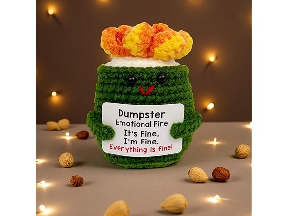 HOOYee Positive Crochet Dumpster Fire Desk
