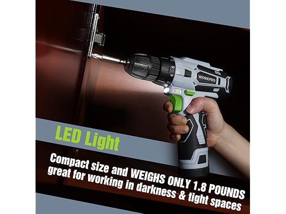 WORKPRO 12V Cordless Drill Driver Kit