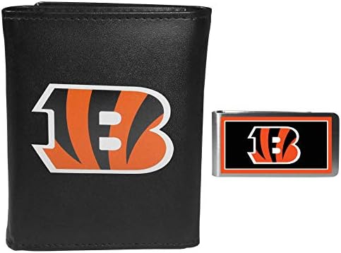 Siskiyou Sports NFL Cincinnati Bengals Mens Tri-fold Wallet & Color Money Clip, Black, One Size,FTRL010LMP