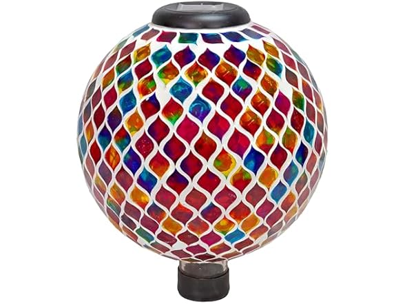 Sunnydaze 10-Inch Solar Gazing Ball for Garden, Summer Trellis