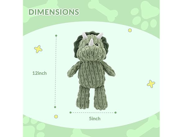 Linzy Plush Dinosaur Dog Toy