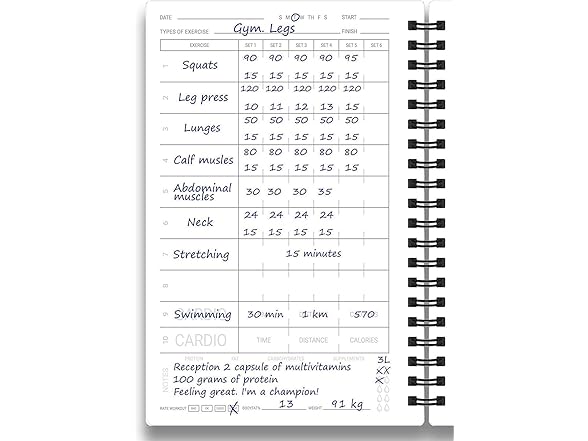 Fitness Log Book & Workout Planner