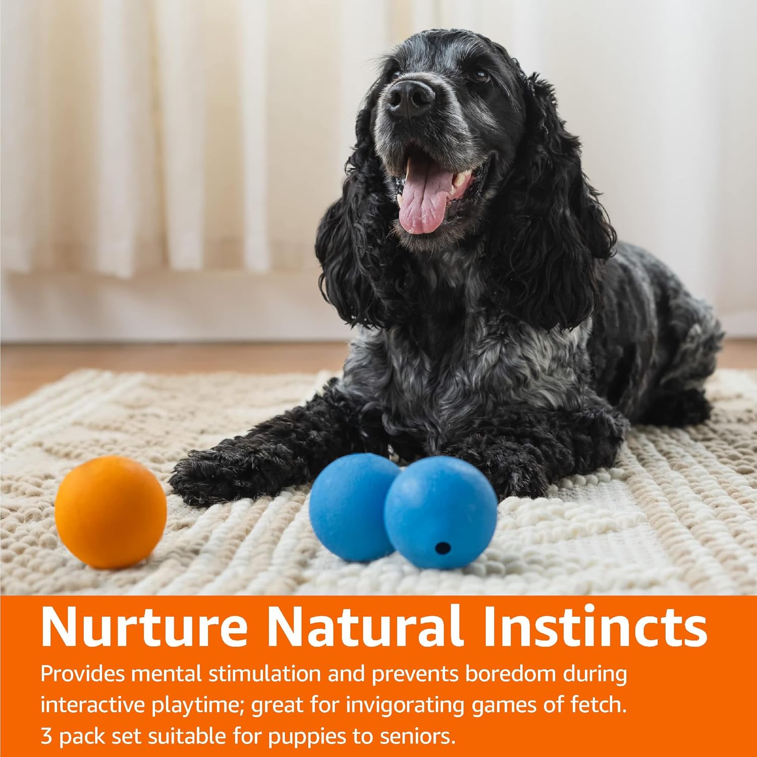 Amazon Basics Squeaker 3pk Toy Dog Balls - Gallery 14