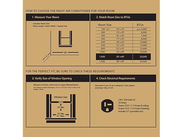 LG 23,000 BTU / 12,000 BTU Window AC | LW2423HRSM