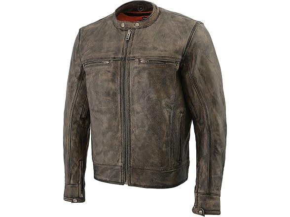 Milwaukee Leather Men's Distressed Brown Leather Scoot