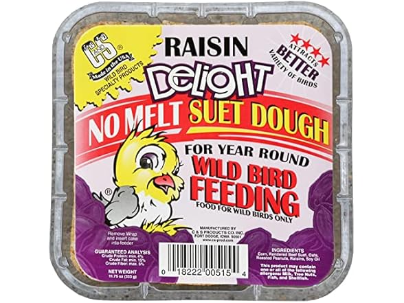 C&S Raisin Delight No Melt Suet Dough 11.75oz, 12pk