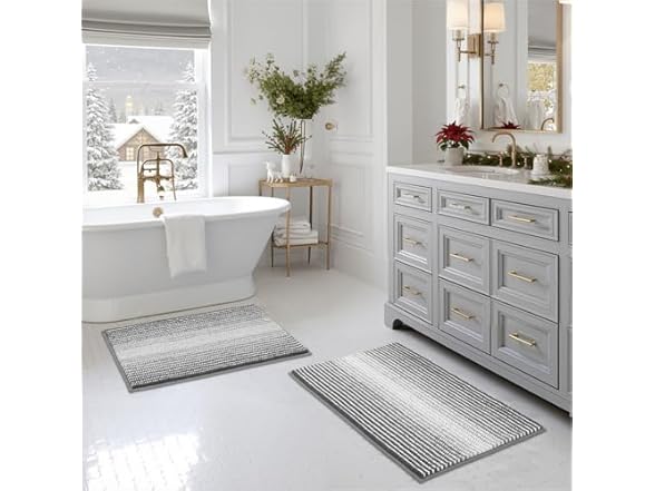 BSICPRO 2 Piece Bathroom Rug Set