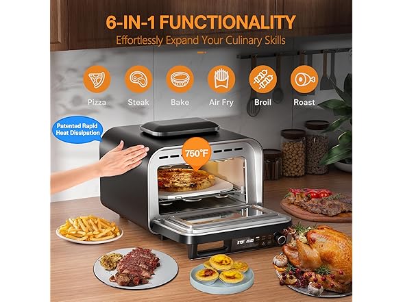 HOMEFAVOR Electric Countertop Pizza Oven