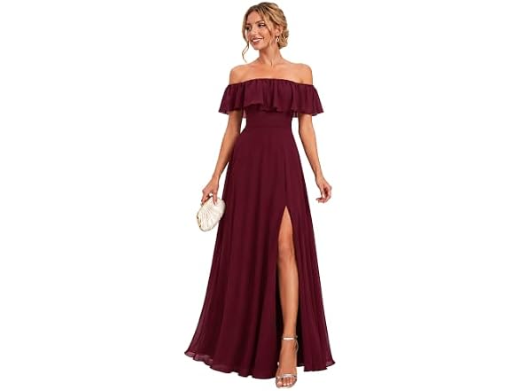 Ever-Pretty Women's (14) Women's Summer Off Burgun