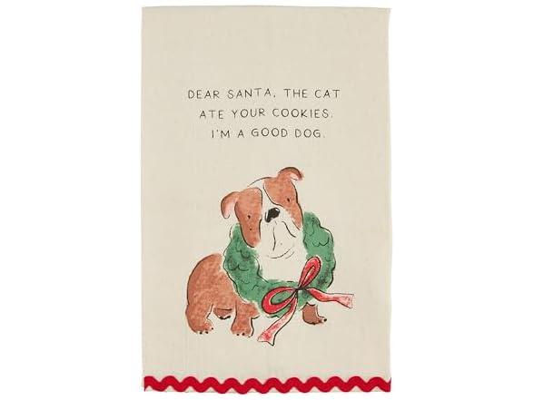 Mud Pie Christmas Pet Towels, Dear, 26" x 16 1/2"