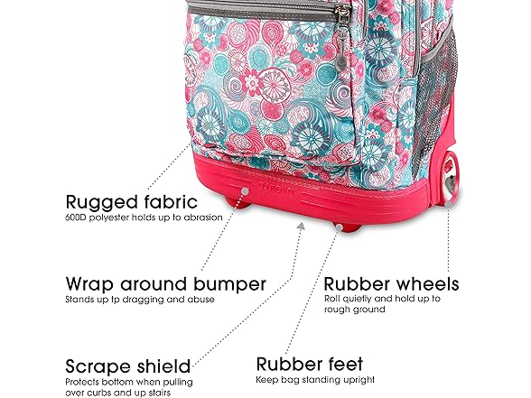 J World New York Rolling Backpack, Blue Raspberry