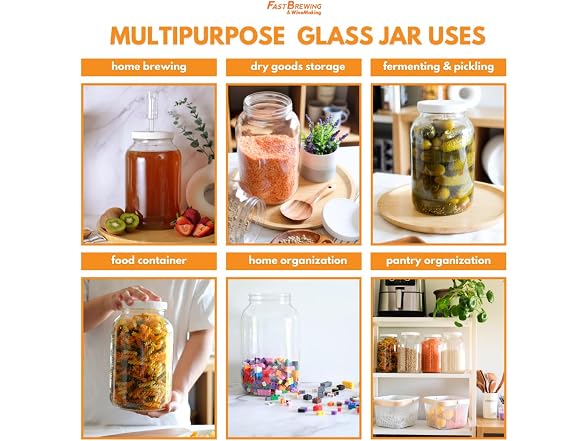 Glass Jar with Lid | 1 Gallon 